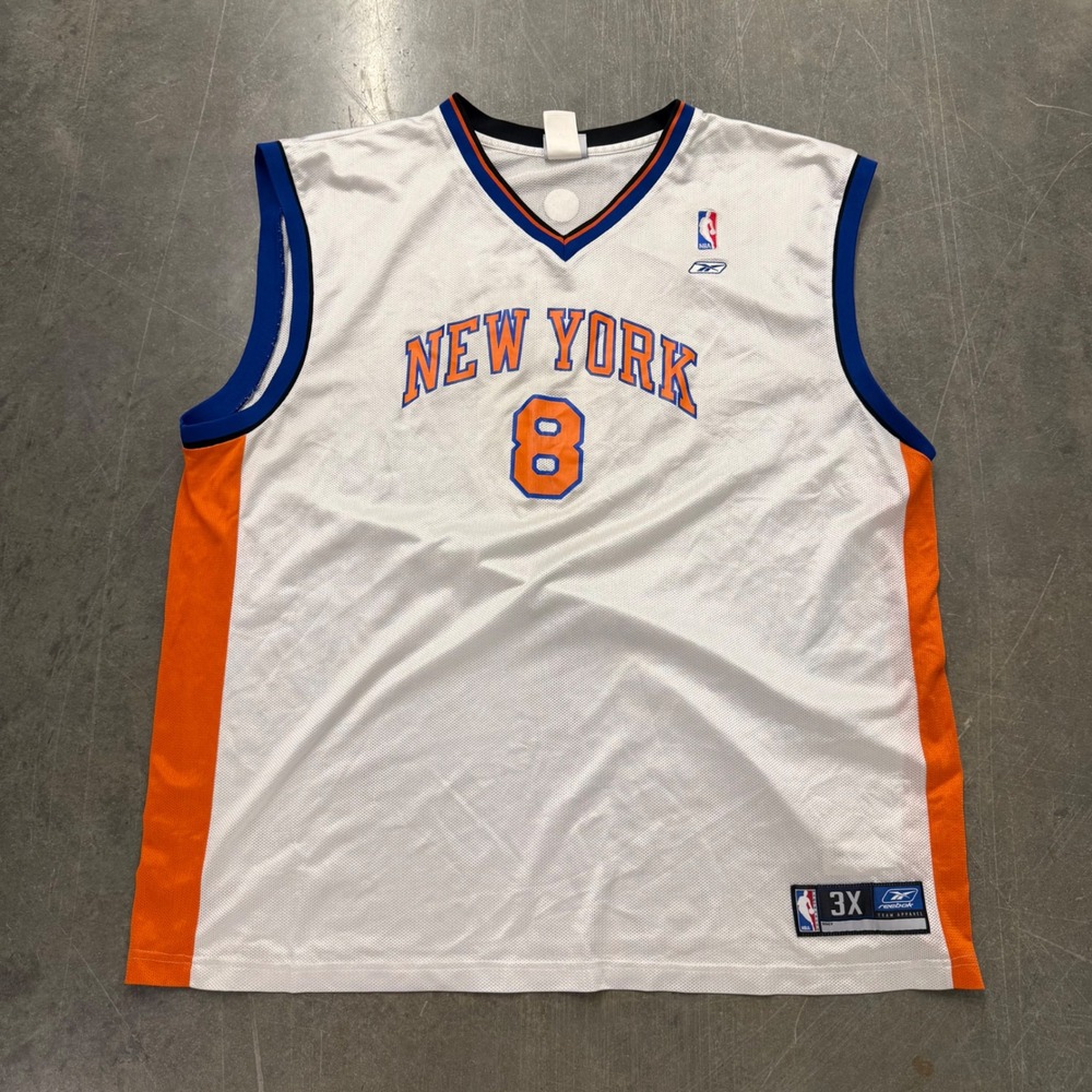 Vintage Reebok NBA New York Knicks Latrell Sprewell 8 Jersey White Mens 3XL